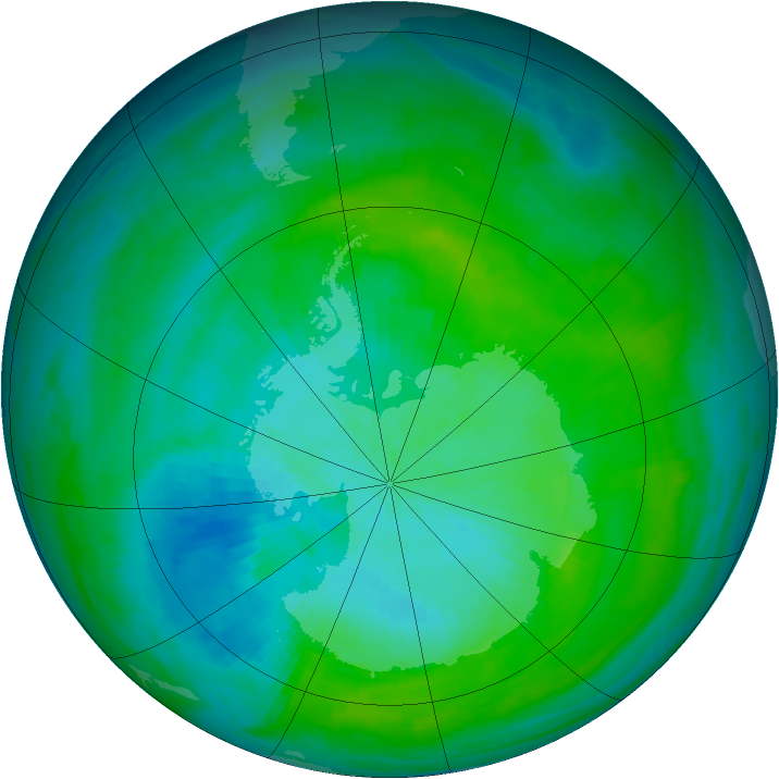 Antarctic ozone map for 17 February 1983
